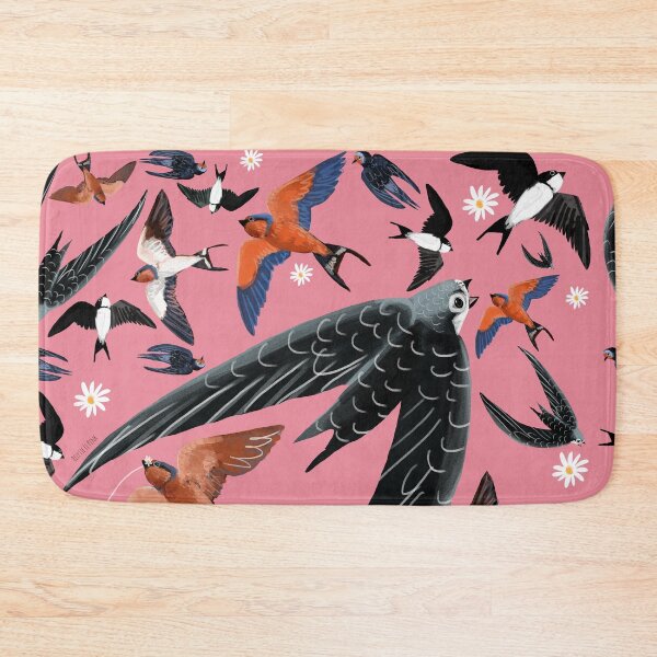 Item preview, Swallows and swift pattern pink version designed and sold by belettelepink.