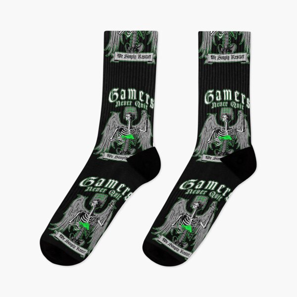 Item preview, Gamers Never Quit We Simply Restart Gamer Angel Skeleton designed and sold by GrandeDuc.