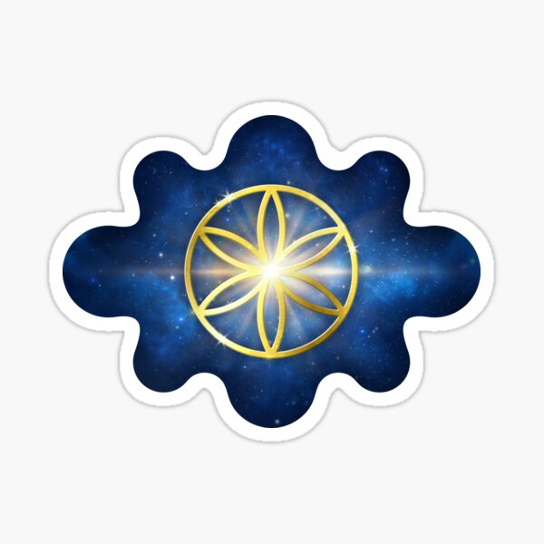 Golden Sacred Flower Mandala Sticker