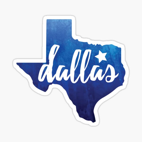 Dallas, Texas - blue watercolor Sticker