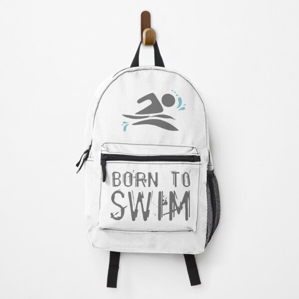 Item preview, Calling all wild open water swimming, winter bathers.  Born to swim fun design for swimmer lovers. White designed and sold by Caroline Laursen.