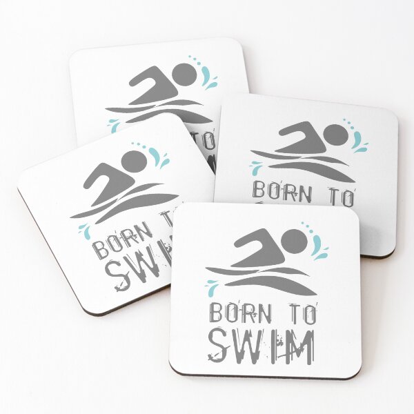 Item preview, Calling all wild open water swimming, winter bathers.  Born to swim fun design for swimmer lovers. White designed and sold by Caroline Laursen.