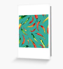 - Chilli pattern (turquoise) - Greeting Card