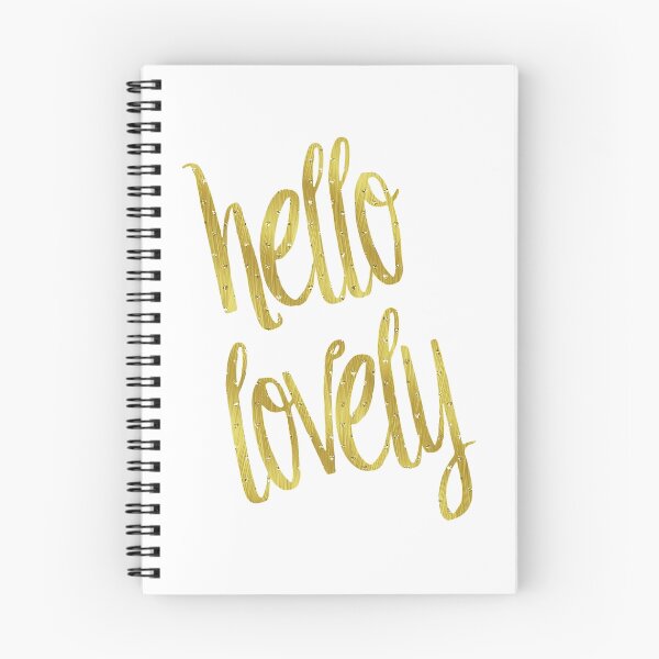 Item preview, Hello Lovely Gold Faux Foil Metallic Glitter Inspirational Quote Isolated on White Background designed and sold by SilverSpiral.