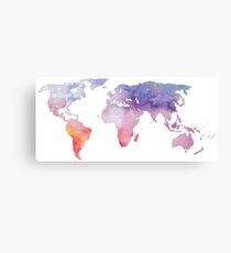 Aquarell Weltkarte Leinwanddruck