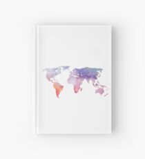 Watercolor World Map Hardcover Journal