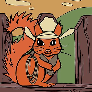 Artwork thumbnail, Yeehaw Cowboy Red Squirrel is Cute and Happy by Otter-Grotto