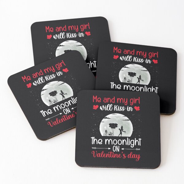 Item preview, "Me and my girl will kiss in the moonlight on Valentine's Day" . . . Boy and girl in love, moonlight, and a Valentine's Day kiss. designed and sold by JoelsCorner.