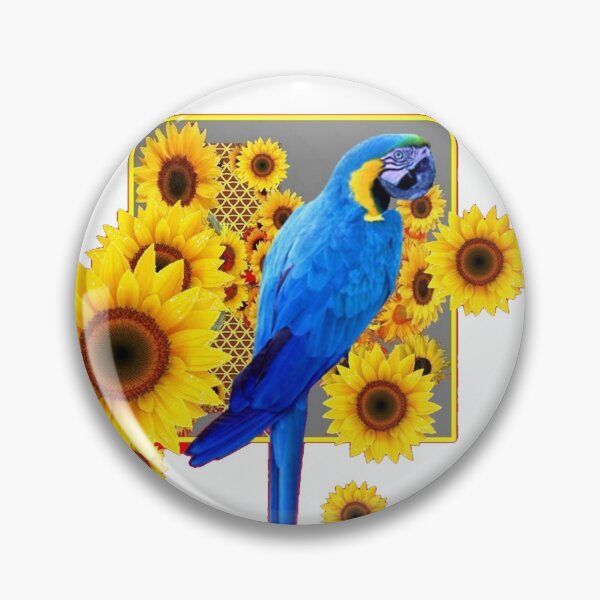 Artikelvorschau, BLUE MACAW & SUNFLOWERS PATTERN ART entworfen und verkauft von sharlesart.