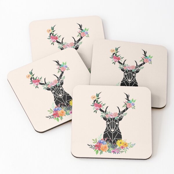 Item preview, Floral deer watercolor designed and sold by windcolors.