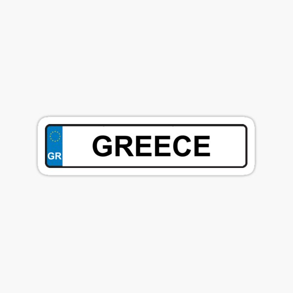 "Greece License Plate" Sticker for Sale by Twarrior Redbubble