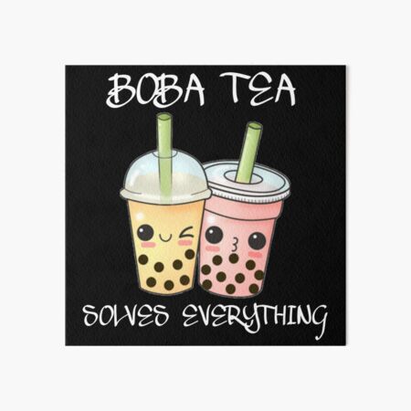 Boba milk tea with glasses Art Board Print for Sale by c4k5llc