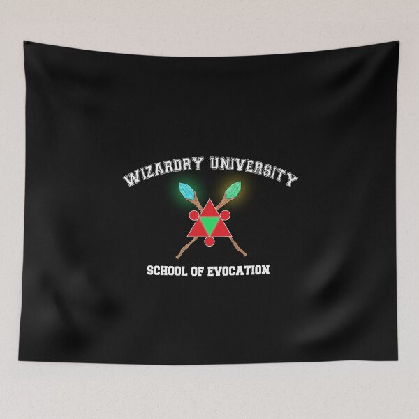 Item preview, Wizardry University - School of Evocation white for black/dark background designed and sold by Deromilly.