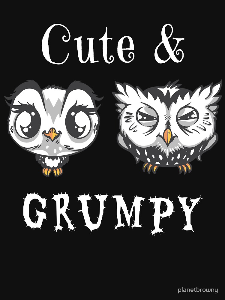 Cute and grumpy Owls von planetbrowny
