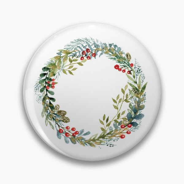 Item preview, Winter Wreath - Watercolor Leaves and Twigs Warm Colors designed and sold by AlicjaCurioseur.