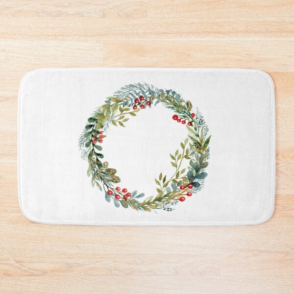 Item preview, Winter Wreath - Watercolor Leaves and Twigs Warm Colors designed and sold by AlicjaCurioseur.