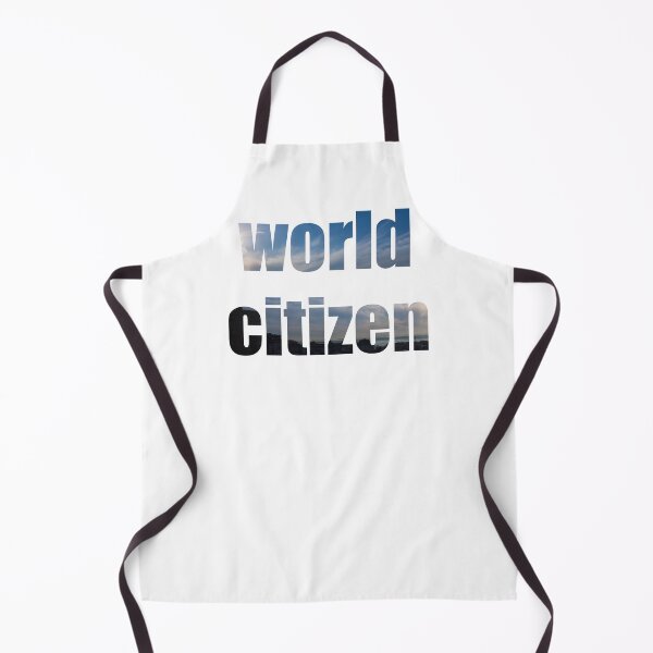 Item preview, citizen of the world - blue letters with a sky texture with clouds and houses designed and sold by nataliavavilina.