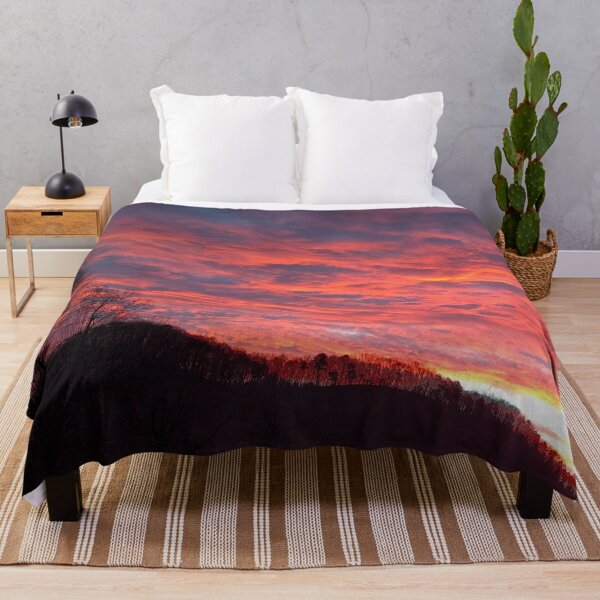 Item preview, Colorful Orangey Pink Sunrise illuminating the Clouds in the Morning Sky designed and sold by PrettyLittlePic.