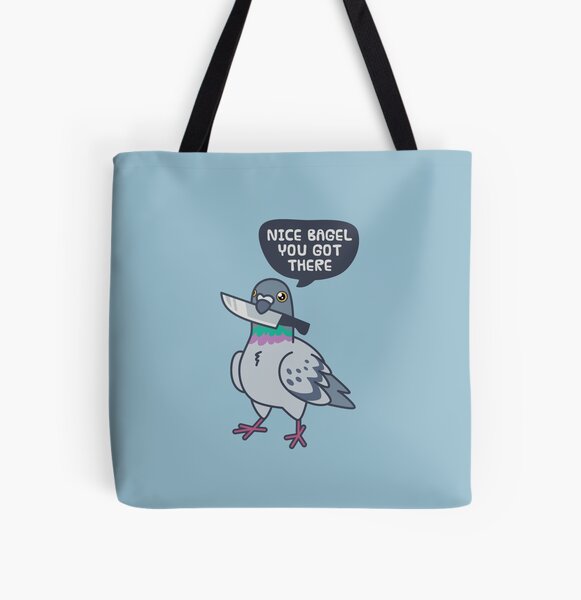 Cute Pigeon With A Knife All Over Print Tote Bag