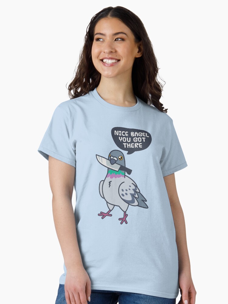 Thumbnail 1 of 7, Classic T-Shirt, Cute Pigeon With A Knife designed and sold by ElectricFangs.
