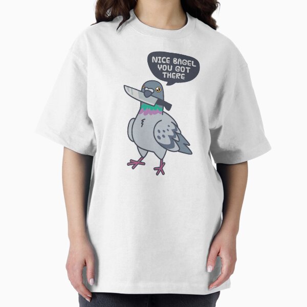 Cute Pigeon With A Knife Oversized T-Shirt