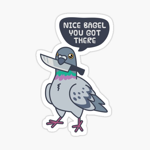 Cute Pigeon With A Knife Sticker