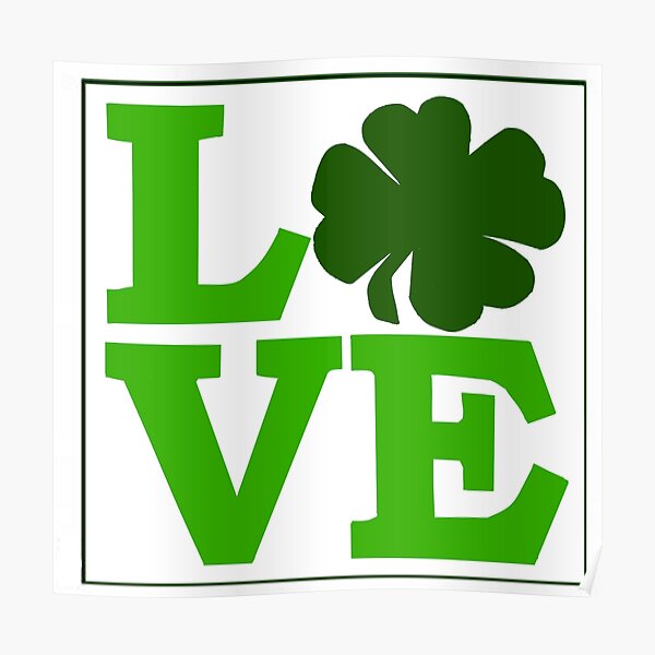 St. Patrick's Day "LOVE" Shamrock Poster