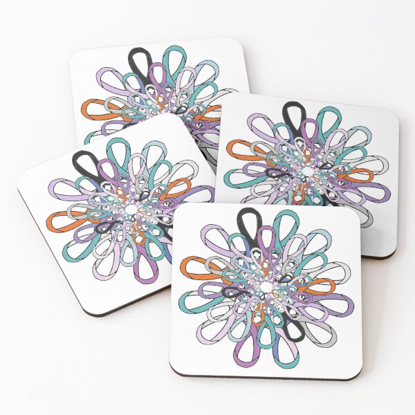 Item preview, Cancer Awareness Ribbon Flower Mandala designed and sold by The Ginger Dragonfly Design Company.