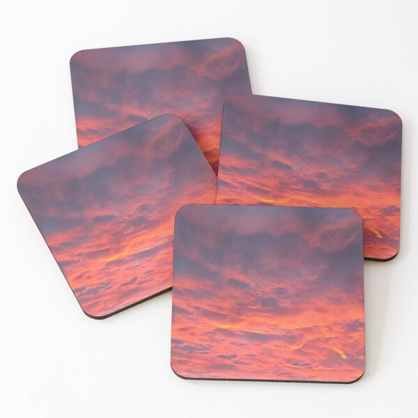 Item preview, Colorful Orangey Pink Pastel Sunrise illuminating the Clouds in the Morning Sky designed and sold by PrettyLittlePic.
