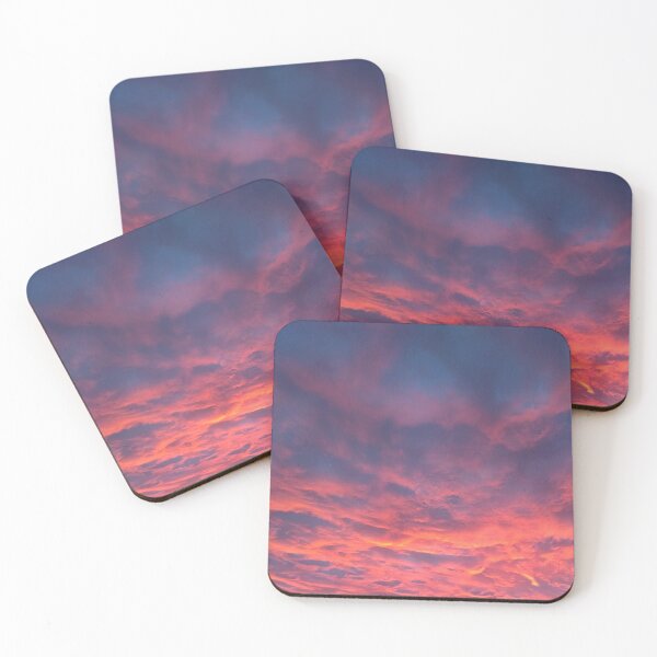 Item preview, Orangey Pink Cool Pastel Sunrise illuminating the Clouds in the Morning Sky designed and sold by PrettyLittlePic.