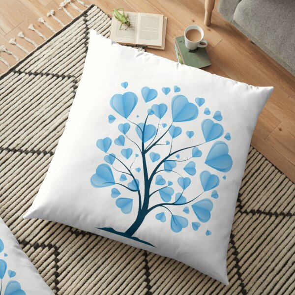 tree shaped like hearts Floor Pillow