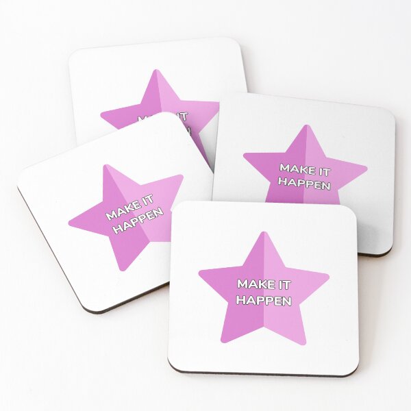 Item preview, MAKE IT HAPPEN pink star designed and sold by Inspirationmotivation.
