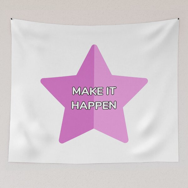 Item preview, MAKE IT HAPPEN pink star designed and sold by Inspirationmotivation.