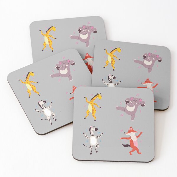 Item preview, Happy dancing cartoon zoo animals for kids designed and sold by portrait4you.