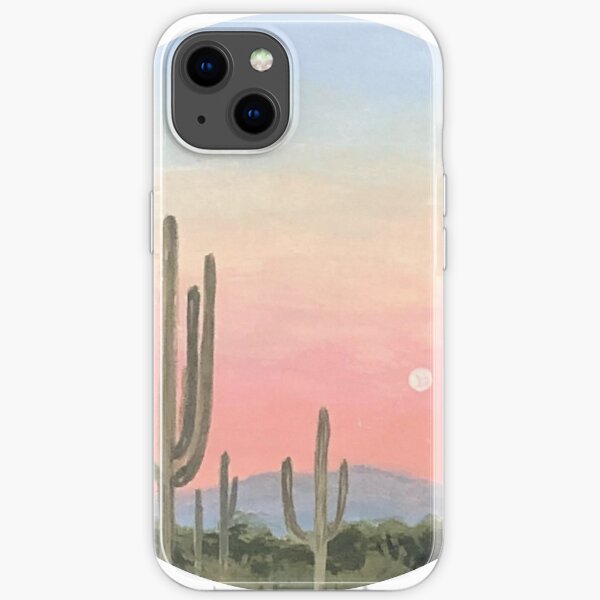 Pintura circular - Saguaro Sunset Funda blanda para iPhone