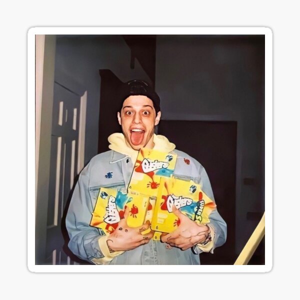 Pete Davidson Holding Gushers Packages Sticker
