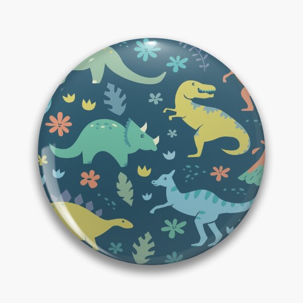 Item preview, Kawaii Dinosaur in Teal, Yellow, Coral designed and sold by latheandquill.