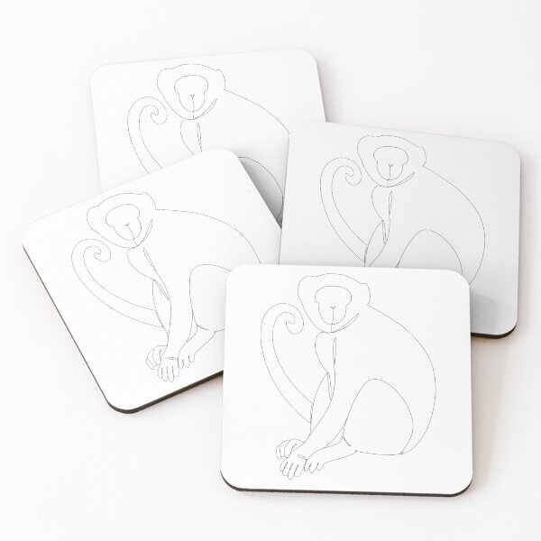 Item preview, Monkey . Single Line Drawing designed and sold by primapixie.