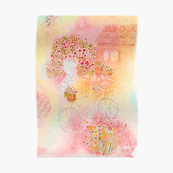 Country Cottage || Watercolor Painting Poster