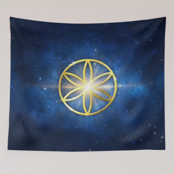 Item preview, Golden Sacred Flower Mandala designed and sold by DaviAguiArtes.