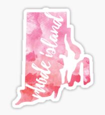 Rhode Island - Pink watercolor Sticker