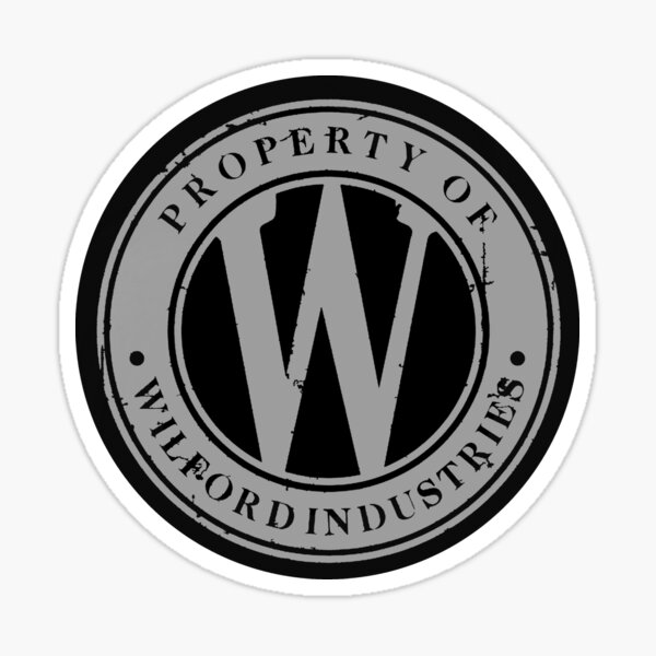 "Property of Wilford Industries 2" Sticker for Sale by FaceMasked
