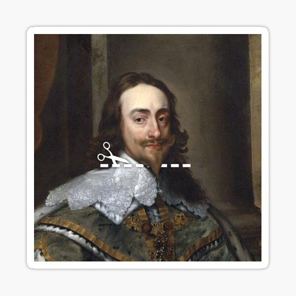 Cut Here - Charles I Sticker