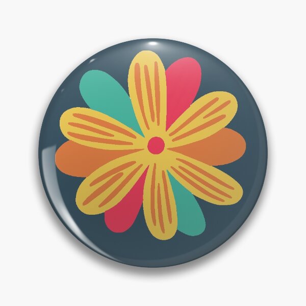Artikelvorschau, Retro Regenbogen Blumenmuster entworfen und verkauft von SharksOnShore.