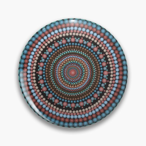 Item preview, Dot mandala design blue, orange and beige designed and sold by MandalaStone.
