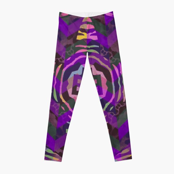 Zebra Print Opaque Leggings - Purple/Black - O/S