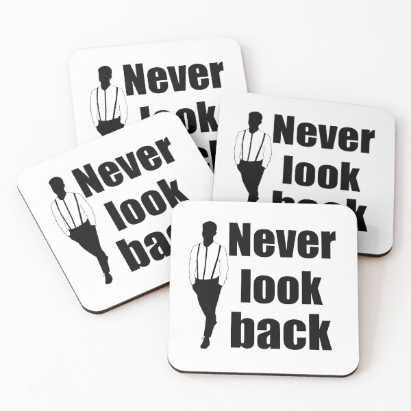 Item preview, never look back words and a man in a white shirt and trousers designed and sold by nataliavavilina.