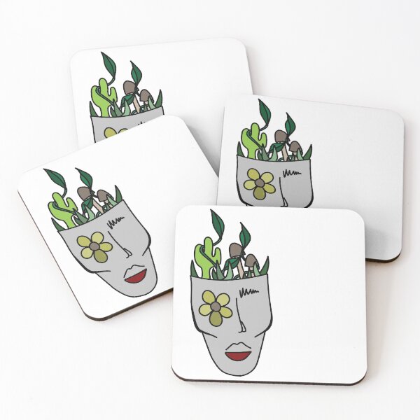 Item preview, plant head (grey w outline) designed and sold by Camille Girard.