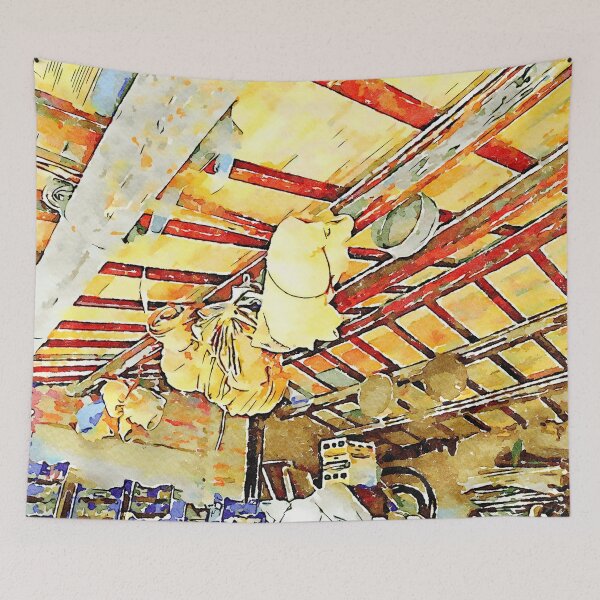 Item preview, Hortus Conclusus: rolled-up sacks hang in the attic designed and sold by Giuseppe Cocco.