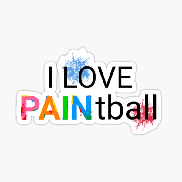 Vista previa del artículo con la obra «Me encanta el paintball», diseñado y vendido por SpartaStore.